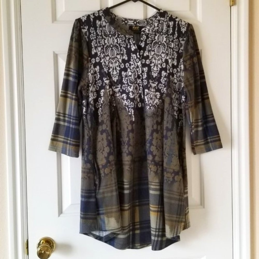 R&B Collection Black & Olive Tunic